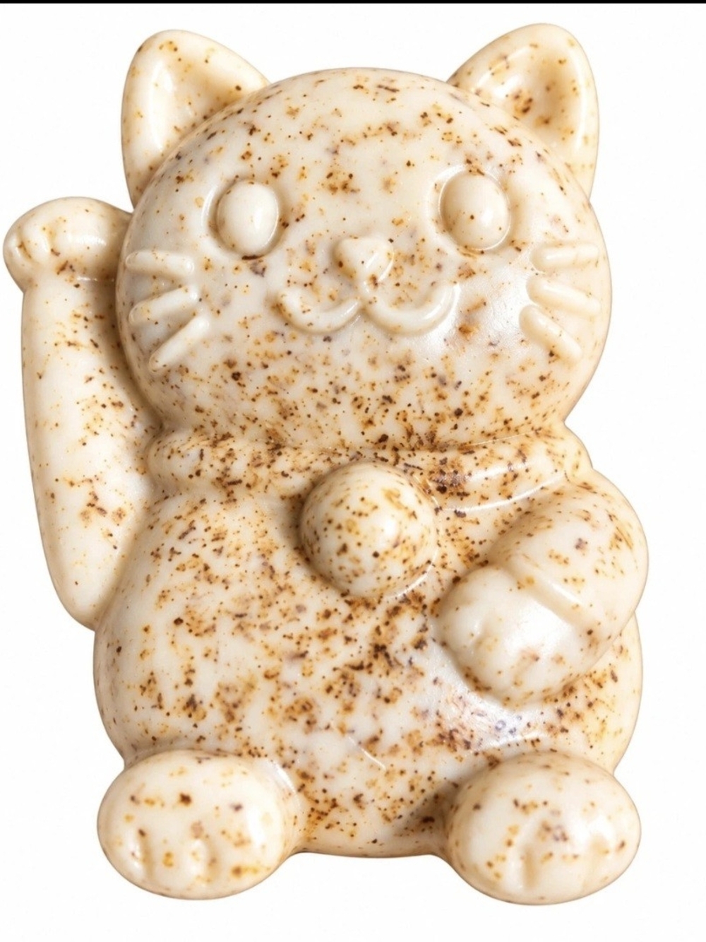 Kids Cat-Shaped Gentle Shampoo Bar in Cream Speckle